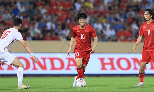 Tiền đạo Công Phượng thi đấu cho tuyển Việt Nam hồi tháng 6.2023. Ảnh: Minh Dân 