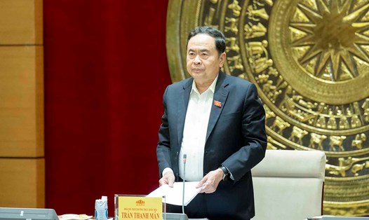Phó Chủ tịch Thường trực Quốc hội Trần Thanh Mẫn phát biểu tại cuộc họp. Ảnh: Minh Thành