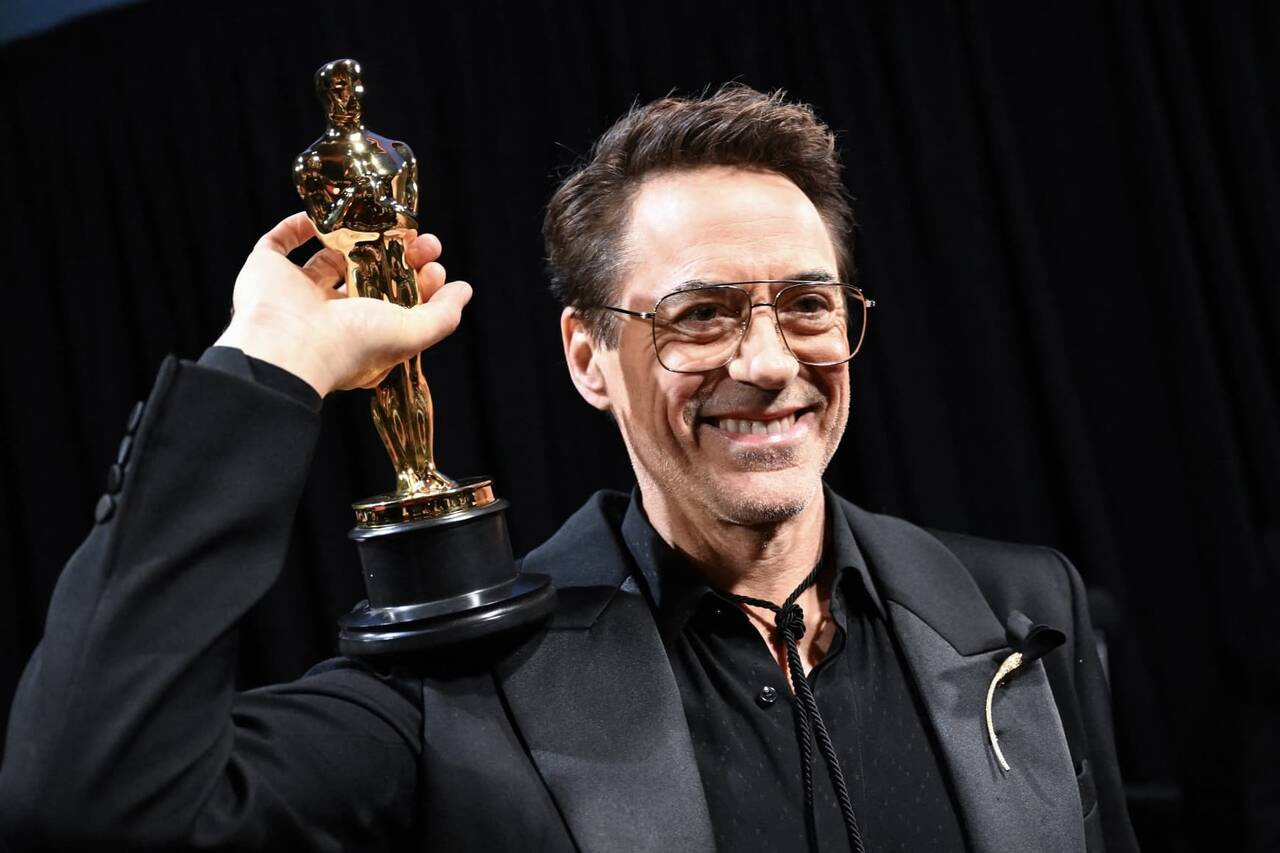 Robert Downey Jr. giành giải Nam phụ xuất sắc tại Oscar 2024. Ảnh: X