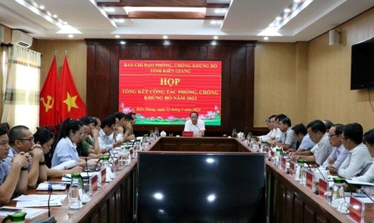 Ban Chỉ đạo phòng, chống khủng bố tỉnh Kiên Giang tổ chức Hội nghị tổng kết công tác phòng, chống khủng bố năm 2023. Ảnh: Tiến Dũng