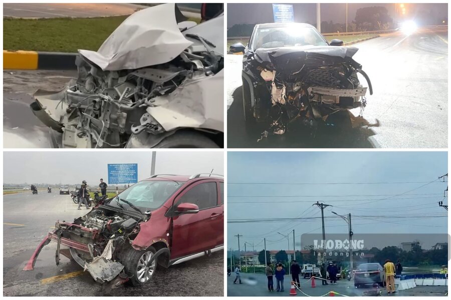 Một số vụ tai nạn giao thông xảy ra tại ngã tư này trong khoảng 2 tháng nay. Ảnh: Tô Công, CTV.