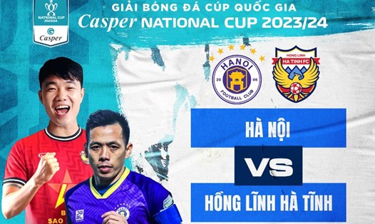 Hà Nội FC tiếp đón Hồng Lĩnh Hà Tĩnh ở vòng 1/8 Cúp Quốc gia 2023-2024. Ảnh: FPT Play