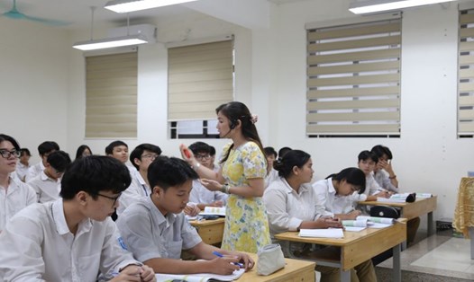 Các trường đang tăng tốc ôn tập cho thí sinh để chuẩn bị cho kỳ thi tốt nghiệp THPT năm 2024. Ảnh: Vân Trang