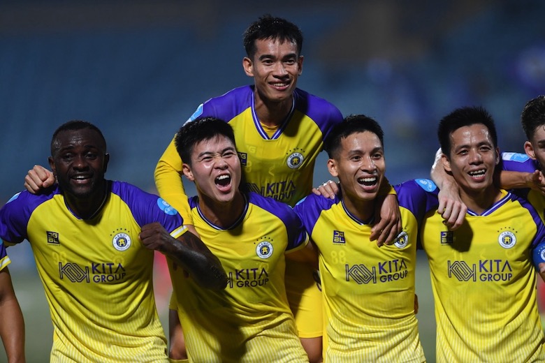 Hà Nội FC vượt qua Hồng Lĩnh Hà Tĩnh tại vòng 1/8 Cúp Quốc gia. Ảnh: Minh Dân