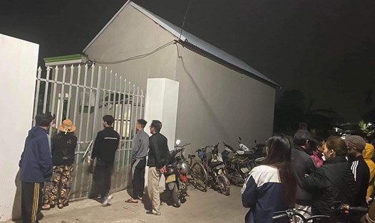 Hiện trường nơi xảy ra vụ chồng đâm vợ tử vong ở Sóc Sơn, Hà Nội. Ảnh: Người dân cung cấp