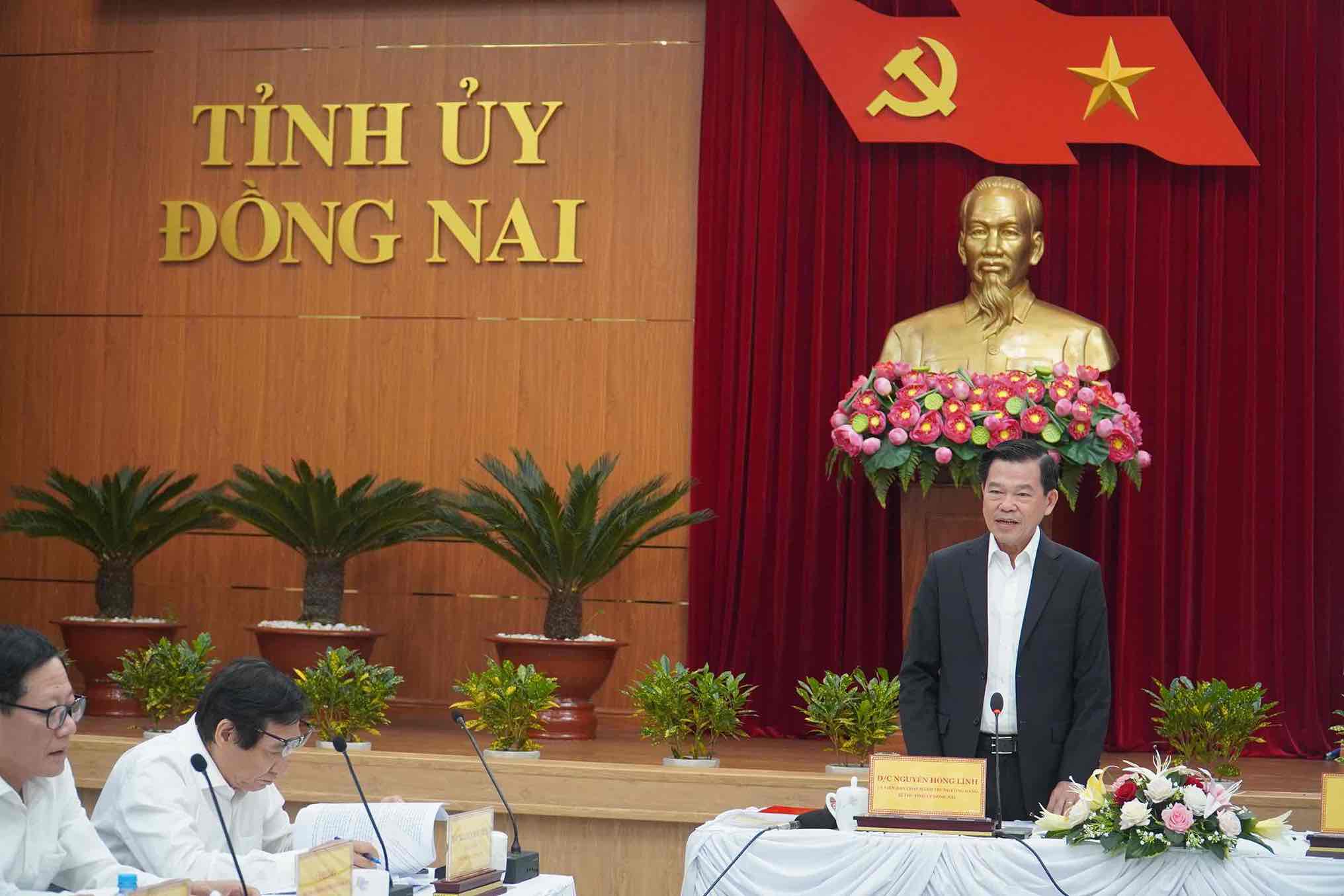  Bí thư tỉnh uỷ Đồng Nai Nguyễn Hồng Lĩnh phát biểu tại hội nghị. Ảnh: Hà Anh Chiến 