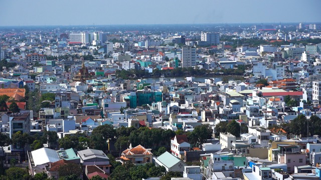 Toàn cảnh phường An Cư (quận Ninh Kiều, TP Cần Thơ) nhìn từ trên cao. Ảnh: Yến Phương