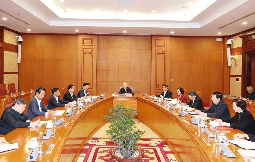 Tổng Bí thư Nguyễn Phú Trọng chủ trì phiên họp. Ảnh: TTXVN