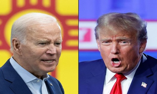 Tổng thống Mỹ Joe Biden và cựu Tổng thống Donald Trump đã giành đủ phiếu để trở thành ứng cử viên tổng thống của Đảng Dân chủ và Đảng Cộng hòa. Ảnh AFP