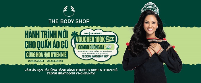 Hình ảnh quảng cáo các chiến dịch và sản phẩm của The Body Shop Việt Nam. Ảnh: The Body Shop Việt Nam.