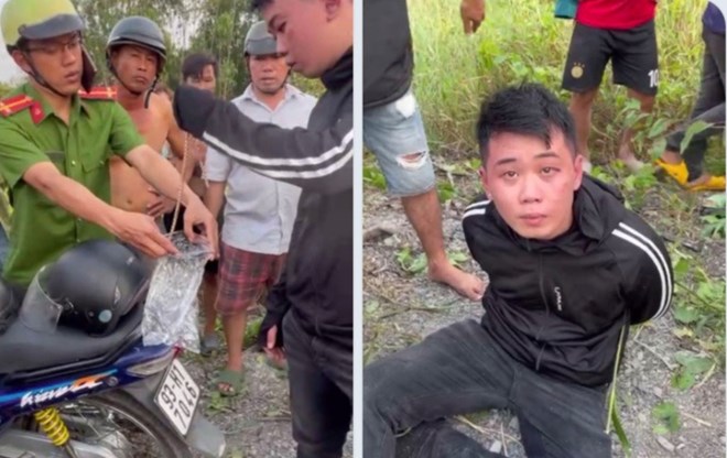 Công an truy đuổi, chốt chặn, bắt giữ 2 đối tượng cướp giật dây chuyền vàng ở Long An