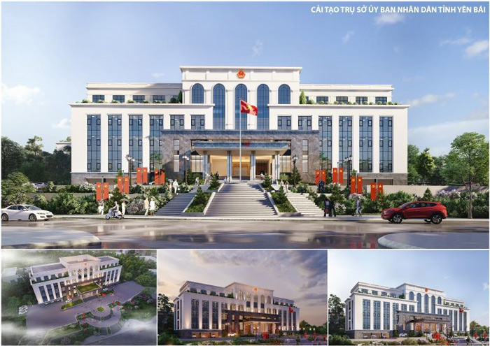 Dự án cải tạo, nâng cấp trên công trình cũ nhằm tăng diện tích các phòng làm việc, mở rộng cảnh quan xung quanh trụ sở UBND tỉnh Yên Bái.