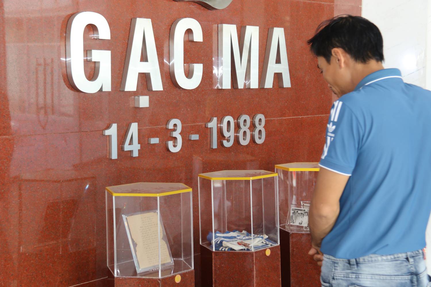 Những kỷ vật của anh hùng liệt sĩ Gạc Ma trưng bày ở khu tưởng niệm Gạc Ma. Ảnh: Phương Linh