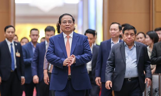 Thủ tướng Chính phủ Phạm Minh Chính cùng các đại biểu dự hội nghị. Ảnh Nhật Bắc/VGP

