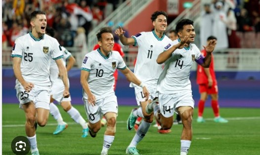 Hậu vệ Asnawi (số 14) ghi bàn duy nhất giúp tuyển Indonesia thắng tuyển Việt Nam 1-0 tại Asian Cup 2023 vừa qua. Ảnh: AFC