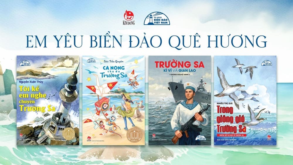 Những ấn phẩm trong Tủ sách Biển đảo Việt Nam. Ảnh: Kim Đồng