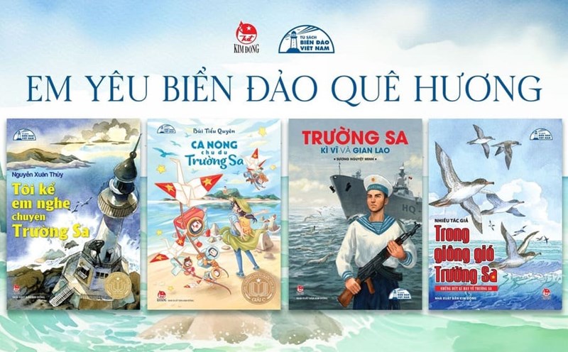 Những ấn phẩm trong Tủ sách Biển đảo Việt Nam. Ảnh: Kim Đồng