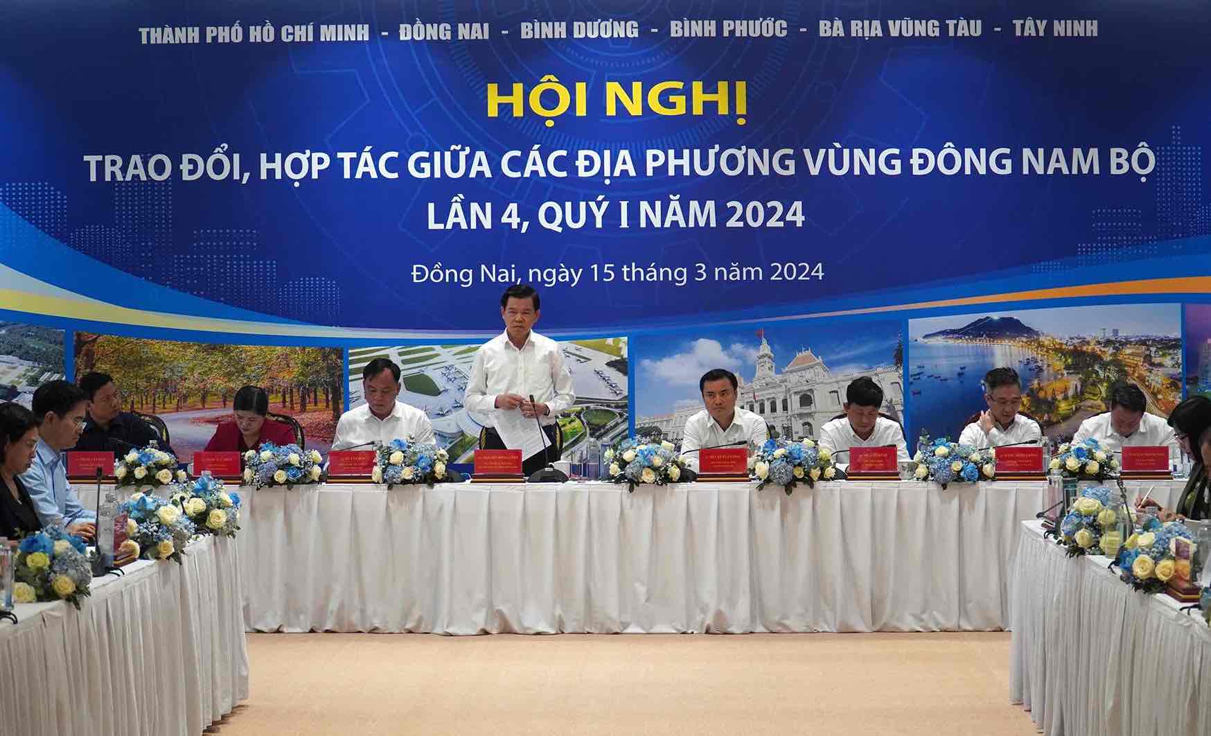 Hội nghị trao đổi hợp tác giữa các địa phương vùng Đông Nam Bộ lần 4, quý I/2024. Ảnh: Hà Anh Chiến