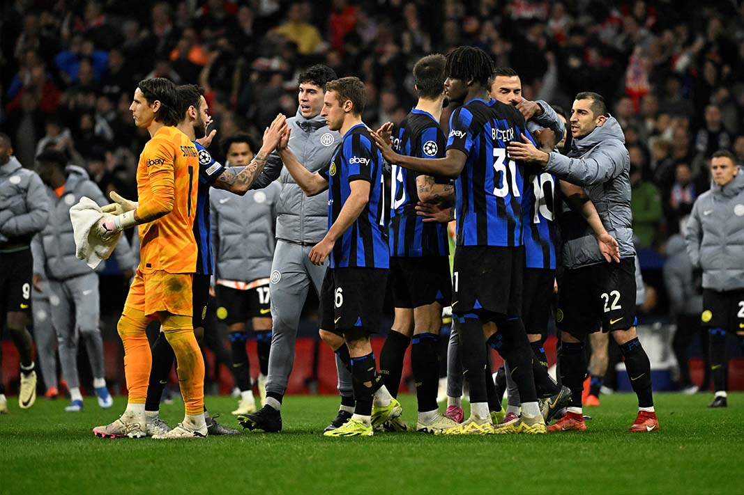 Inter là đội cuối cùng của Serie A rời Champions League sau trận thua Atletico. Ảnh: AFP