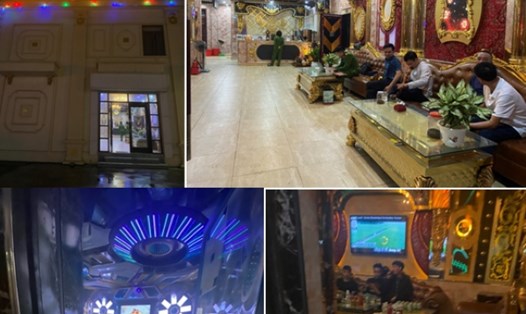 Tại thời điểm cơ quan chức năng kiểm tra, karaoke Macau có 2 phòng đang hoạt động trái phép với 17 khách. Ảnh: Công an TP.Hải Phòng