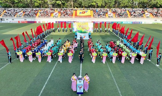 Khai mạc vòng chung kết giải bóng đá Thanh Niên Sinh viên Việt Nam 2024. Ảnh: Độc Lập