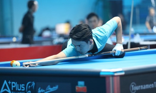 Chiêm Hồng Thái đang có phong độ cao tại Giải Billiards & Snooker vô địch quốc gia 2024 (vòng 1). Ảnh: Phong Lê