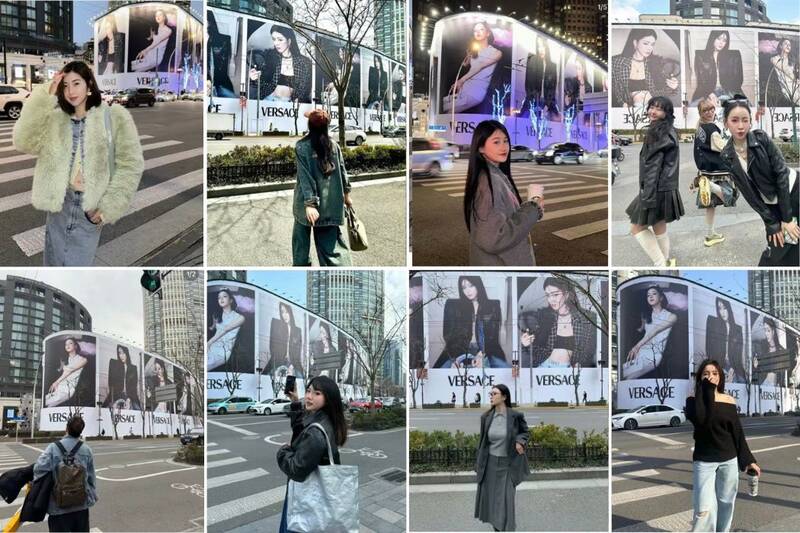 Giới trẻ kéo đến chụp hình với đại sứ toàn cầu Versace Triệu Lộ Tư. Ảnh: Weibo