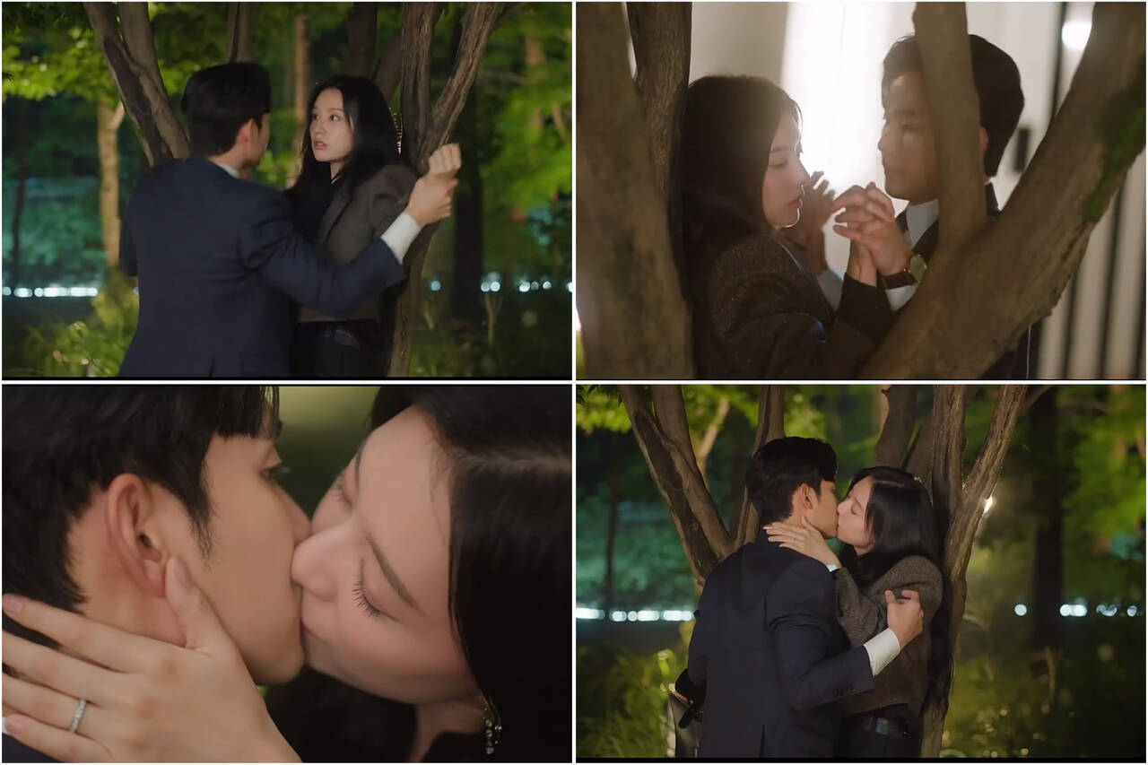 Cảnh hôn gây sốt của Kim Ji Won và Kim Soo Hyun cuối tập 3. Ảnh: Nhà sản xuất