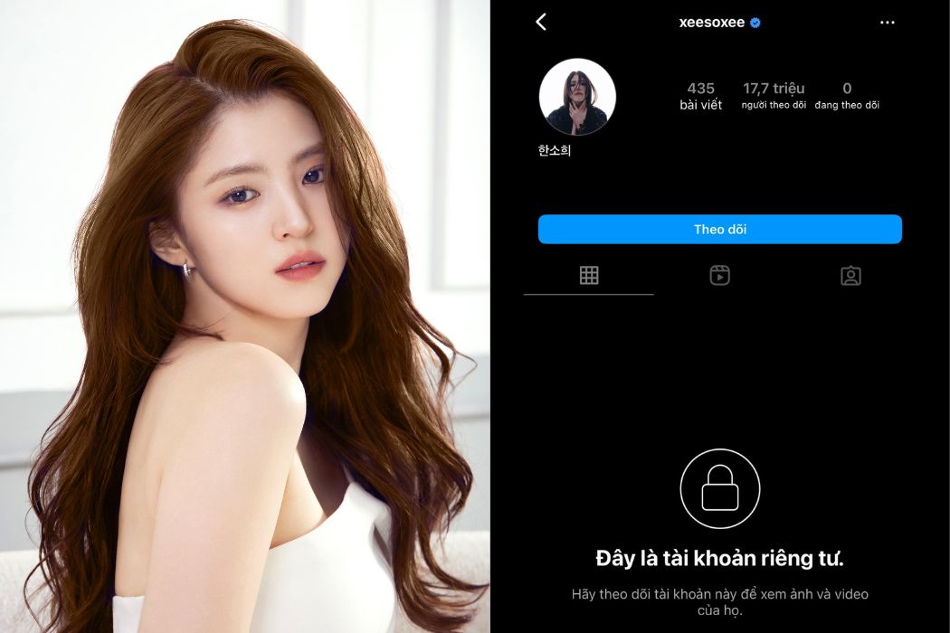 Han So Hee chuyển tài khoản Instagram về chế độ riêng tư (chỉ người từng theo dõi trước đây mới có thể xem bài viết). Ảnh: Naver