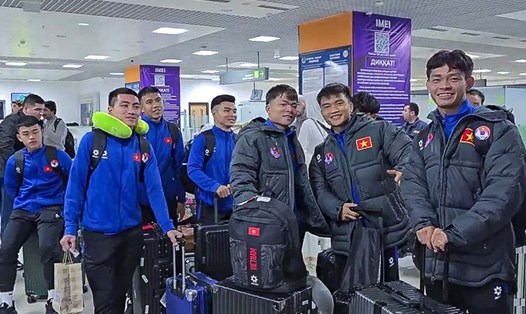 U23 Việt Nam đã có mặt ở Tajikistan. Ảnh: VFF