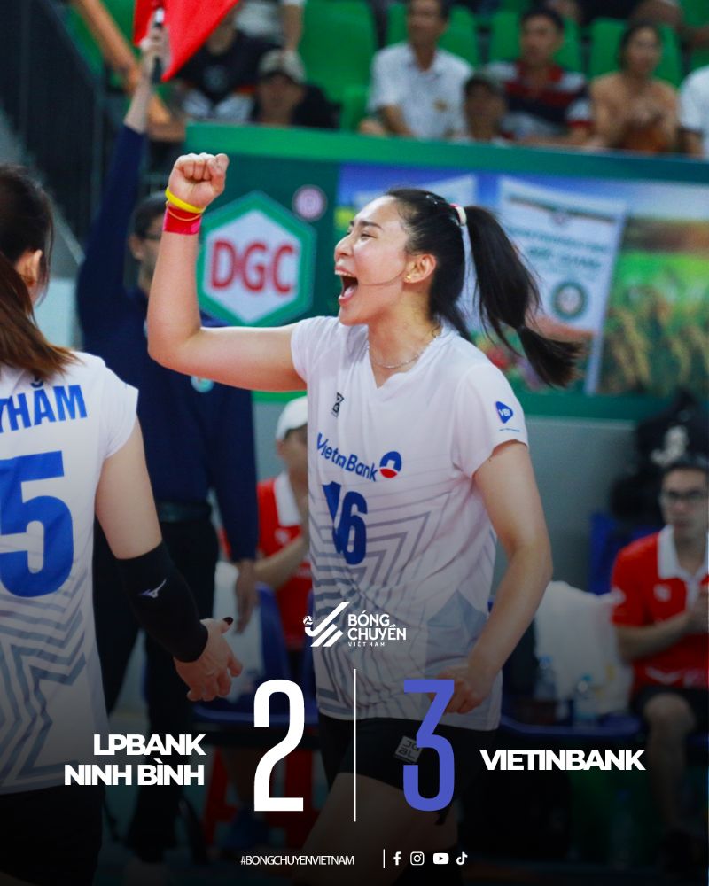 VietinBank thắng 3-2 trước LPB Ninh Bình. Ảnh: Bóng chuyền Việt Nam