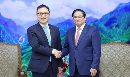  Thủ tướng Chính phủ Phạm Minh Chính tiếp Đại sứ Hàn Quốc tại Việt Nam Choi Young Sam. Ảnh: Dương Giang/TTXVN