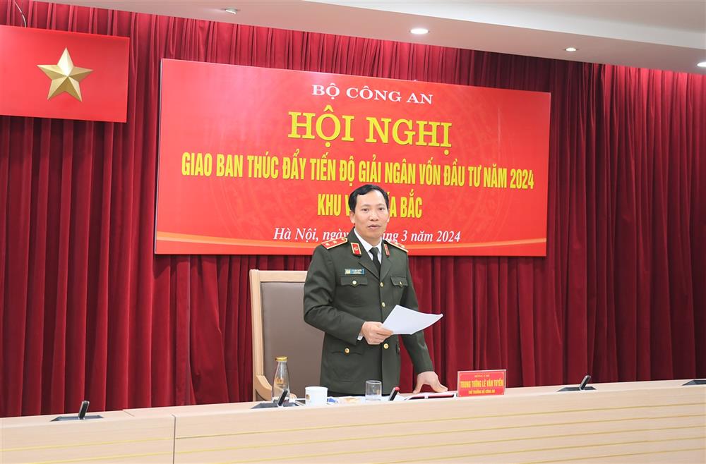Thứ trưởng Lê Văn Tuyến chủ trì Hội nghị. Ảnh: Bộ Công an