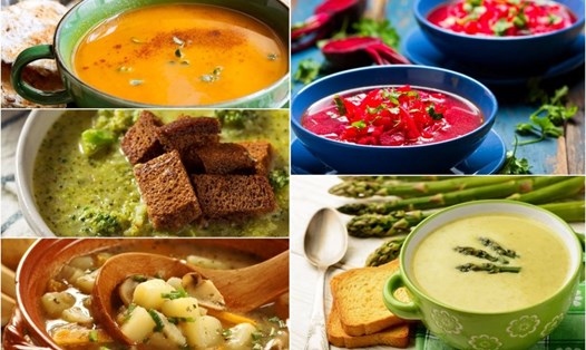 Rau củ giàu chất dinh dưỡng tạo nên món súp ngon, tốt cho sức khỏe. Đồ họa: Thanh Thanh 