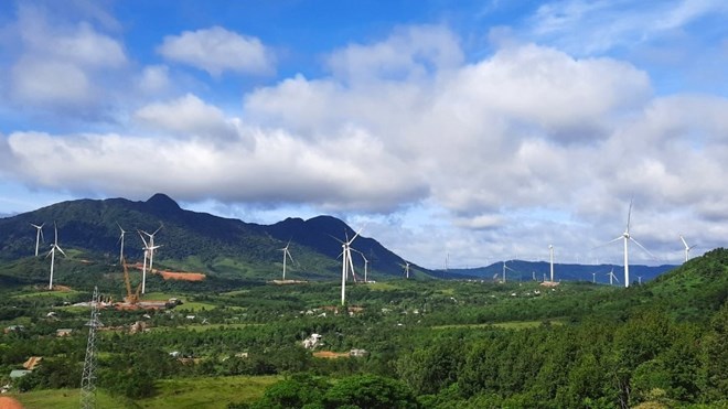 Các dự án điện gió ở huyện Hướng Hóa (tỉnh Quảng Trị) đã vận hành, phát điện. Ảnh: Hàn Nguyên.
