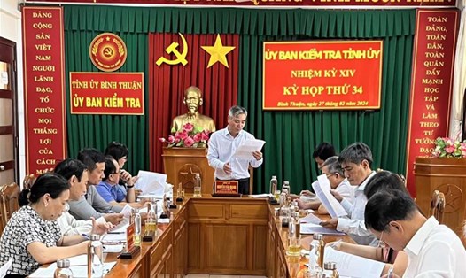 Ủy ban Kiểm tra Tỉnh ủy Bình Thuận tổ chức kỳ họp lần thứ 34. Ảnh: UBKT Tỉnh ủy