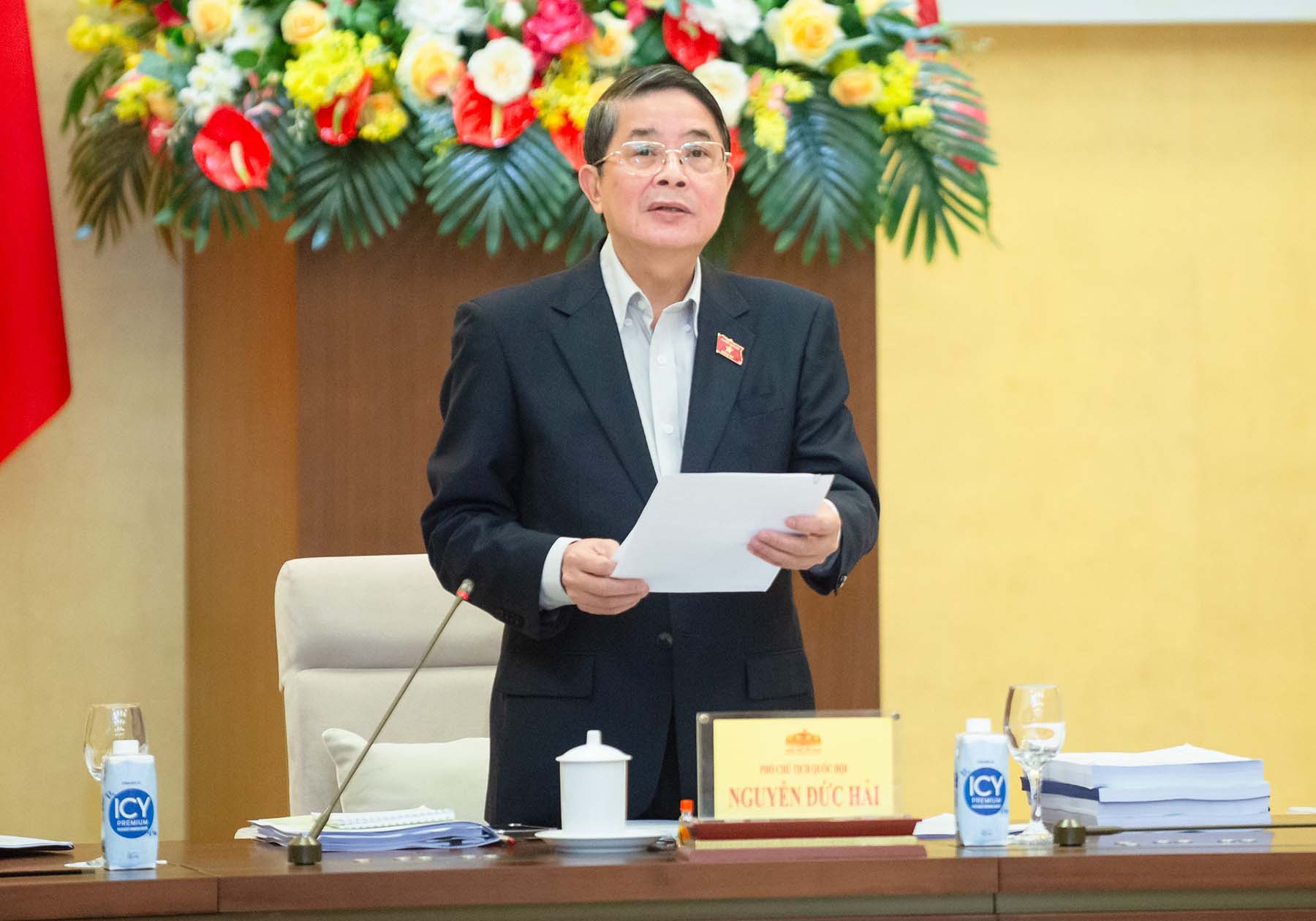 Phó Chủ tịch Quốc hội Nguyễn Đức Hải phát biểu. Ảnh: Trọng Quỳnh/VPQH