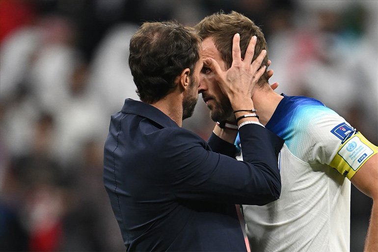 Những thất bại tại World Cup 2018 và EURO 2020 quá đáng tiếc với thế hệ tài năng hiện tại của tuyển Anh trong tay Southgate. Ảnh: AFP