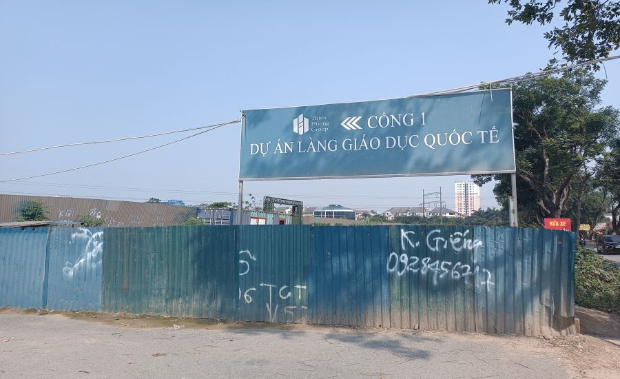 Dự án Làng Giáo dục quốc tế thuộc địa phận quận Nam Từ Liêm và huyện Hoài Đức (Hà Nội). Ảnh: Thu Giang