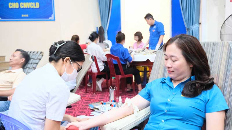 Công đoàn Viên chức Đà Nẵng đã thu được hơn 600 đơn vị máu trong Ngày hội hiến máu 2024. Ảnh: Đạt Nguyễn