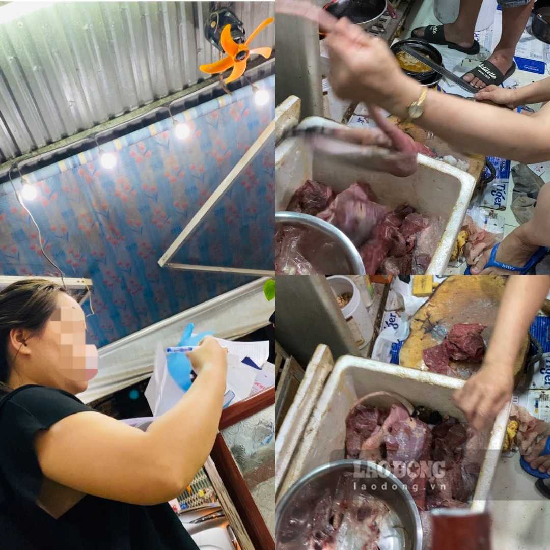 Chủ quán Hạnh ở Buôn Mê Thuột công khai giới thiệu các loại thịt thú rừng, chế biến thịt thú rừng cho khách ngay tại khu bếp của quán. Ảnh: PV Lao Động 