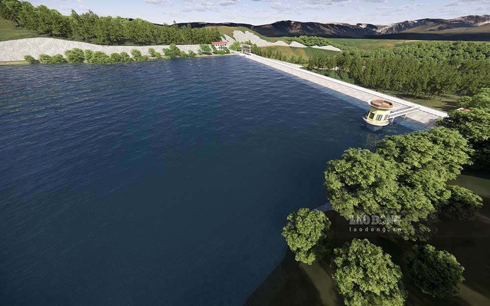 Hồ chứa nước Nậm Là sẽ tạo nguồn cấp nước sinh hoạt cho khoảng 25.000 người. Ảnh: BQLDA cung cấp