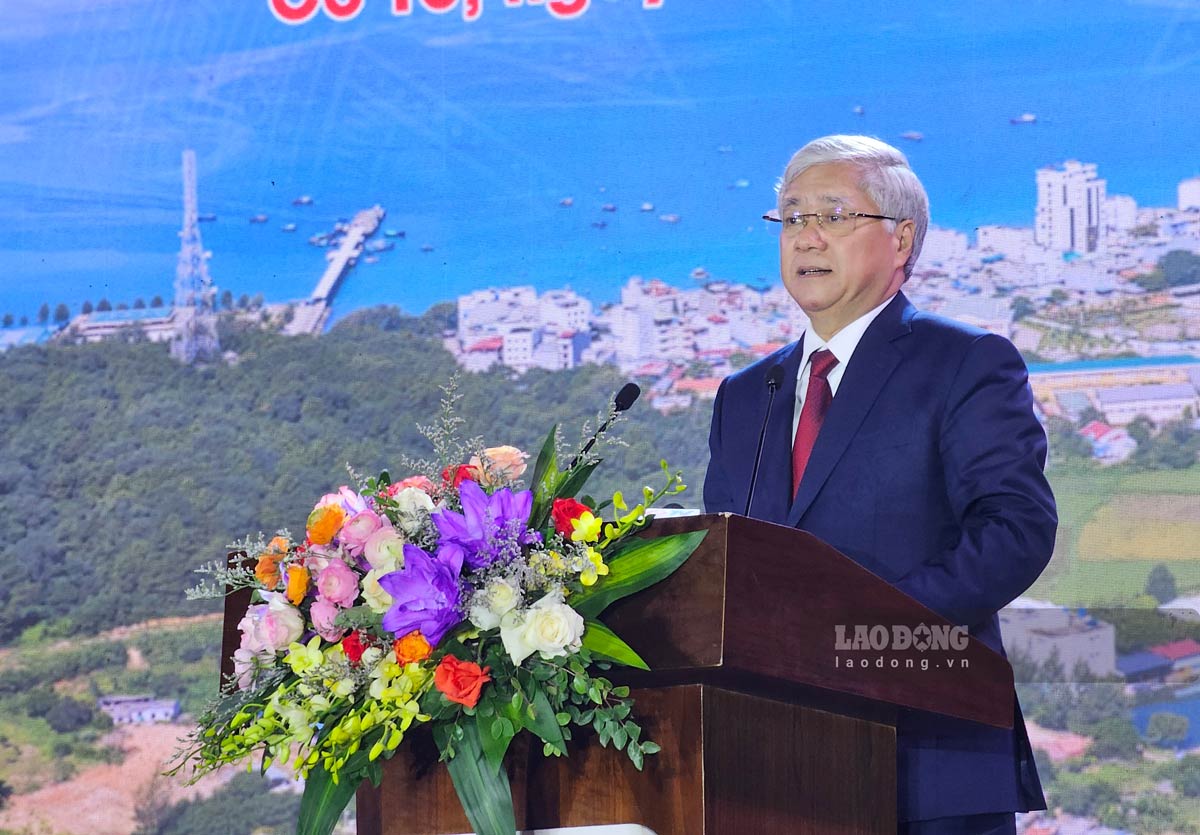 Ông Đỗ Văn Chiến, Bí thư Trung ương Đảng, Chủ tịch Ủy ban Trung ương MTTQ Việt Nam phát biểu tại sự kiện. Ảnh: Đoàn Hưng