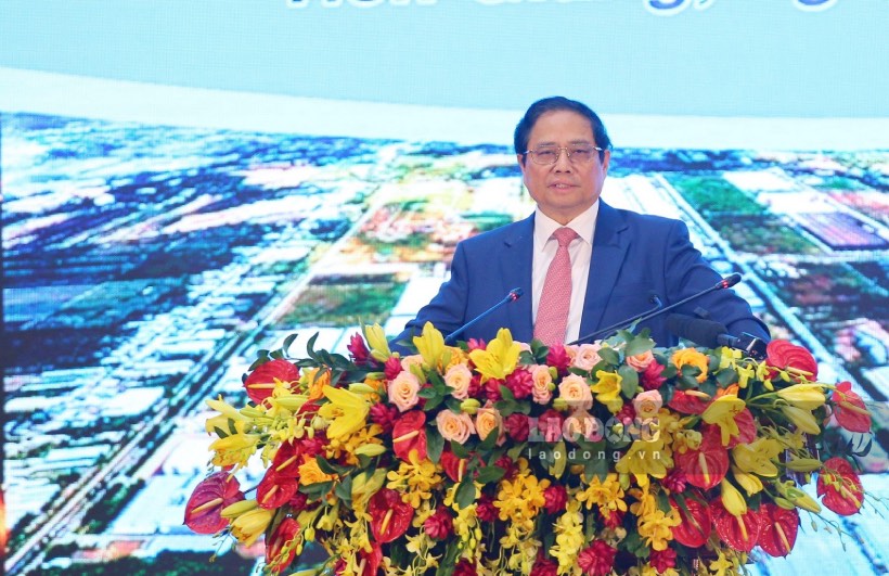 Uỷ viên Bộ Chính trị, Thủ tướng Chính phủ Phạm Minh Chính - Phát biểu chỉ đạo tại Hội nghị. Ảnh: Thành Nhân