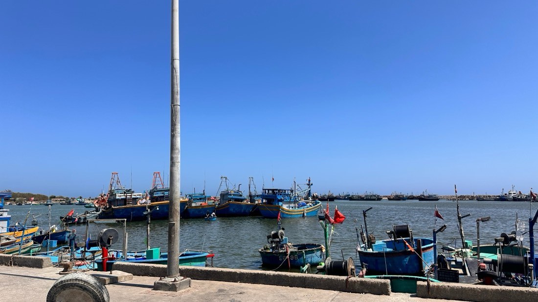 Cảng Phú Hài nơi tàu cá đưa thi thể ngư dân vào. Ảnh: Duy Tuấn 