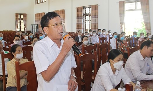 Cử tri huyện Nghi Lộc, Nghệ An nêu ý kiến, kiến nghị tại một buổi tiếp xúc cử tri của địa phương. Ảnh: dbndnghean.vn