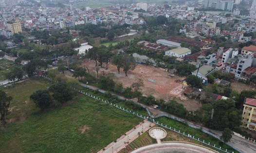 Dự án xây dựng trường THPT Ngọc Hồi, huyện Thanh Trì, Hà  Nội. Ảnh: Vĩnh Hoàng  