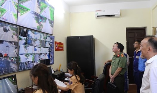 Trung tâm quản lý hệ thống camera giám sát tại Phòng Cảnh sát giao thông Lạng Sơn. Ảnh: Công an tỉnh Lạng Sơn

