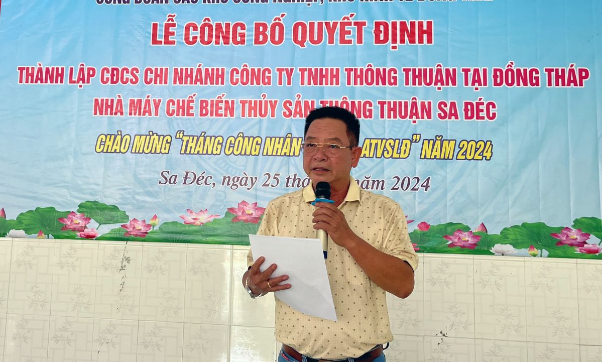 Ông Lê Văn Quang giữ chức danh Chủ tịch CĐCS. Ảnh: Thanh Nhàn