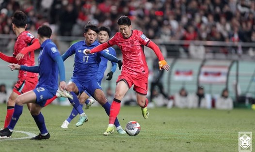 Tuyển Hàn Quốc sẽ trông cậy nhiều vào Son Heung-min để hướng đến chiến thắng trước tuyển Thái Lan. Ảnh: KFA